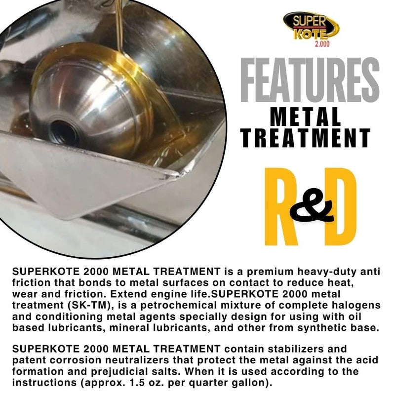 Superkote 2000 Engine Treatment SUPERKOTE 2000 / Metal Treatment/Super Lubricant/Heavy Duty/Anti Friction/Engine Metal Treatment/Lube/EP/Automotive/Cars / 8oz - Image 4